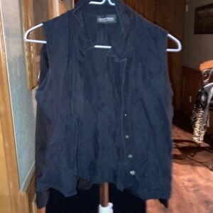 Black Button-Down Blouse